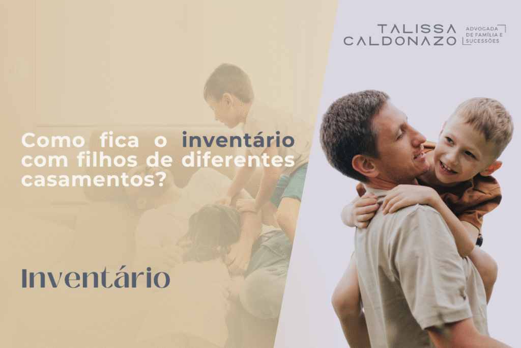 Como fica o inventário com filhos de diferentes casamentos? - Inventário - Direito de Família - Dra. Talissa Caldonazo - Pai e filho sorrindo - Fundo rosa e marrom claro - imagem de família unida de fundo - Doação de bens - Patrimônio - Planejamento Sucessório - Cuidando da família - Herdeiros - Filhos - Proteção aos filhos e família - Dra. Talissa Caldonazo, advogada especialista em causas de Direito de Família e Sucessões em Campinas, SP