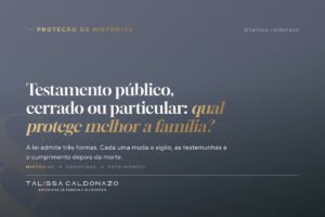Arte tipográfica sobre os tipos de testamento: público, cerrado e particular
