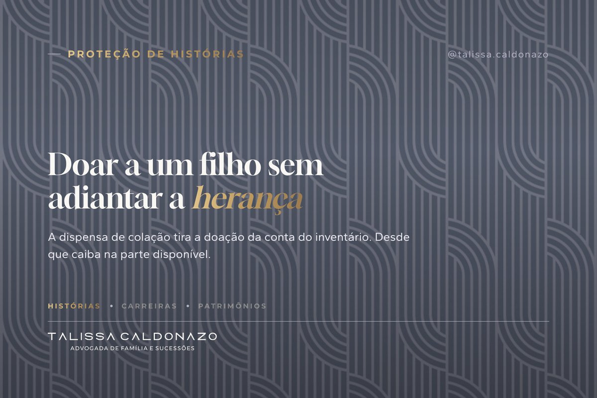 Arte tipográfica sobre dispensa de colação na doação a filho